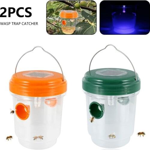 Solar Fruit Fly Traps Solar Gardening Fly Traps Solar LED Non-toxic Insect Repellents Fruit Fly Wasp Non-toxic Insect Trap Tools