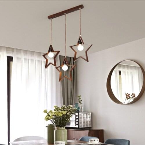 Chandelier living room corridor corridor lamp personality new Chinese style walnut dining room three head Chandelier