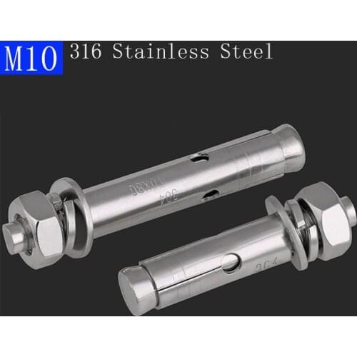 M10 316 Stainless Steel Hex Head Sleeve Anchors Concrete Anchor Screws bolts A4-70