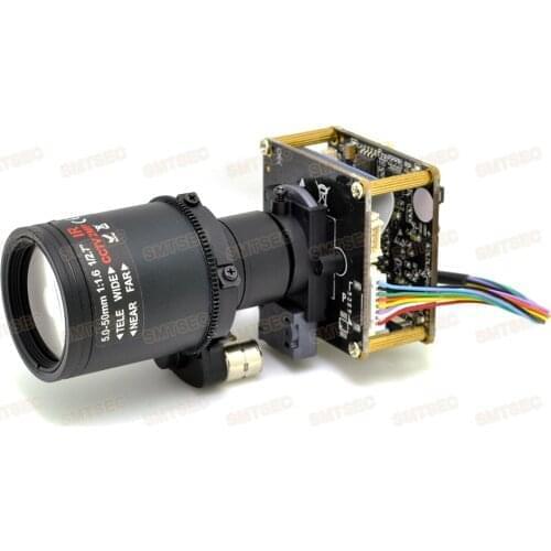 SIP-E291AML-0550 Auto Focus 10X Zoom Lens+2MP 50/60fps Starlight IP Camera Module Sony IMX291 Hisilicon 3516A PCB board camera