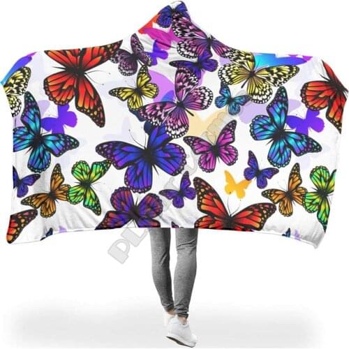 Butterfly Hooded Blanket 3D printed Wearable Blanket Adults Kids Various Types Hooded Blanket Wearable 16
