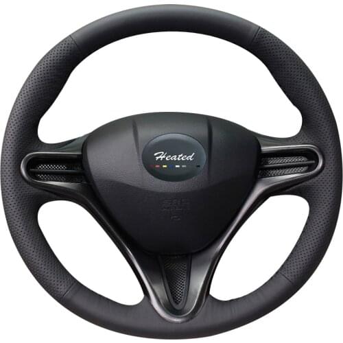DIY genuine Leather Steering Wheel Cover for Honda Civic Civic 8 2006-2011 (3-Spoke) car styling Braid on the steering wheel