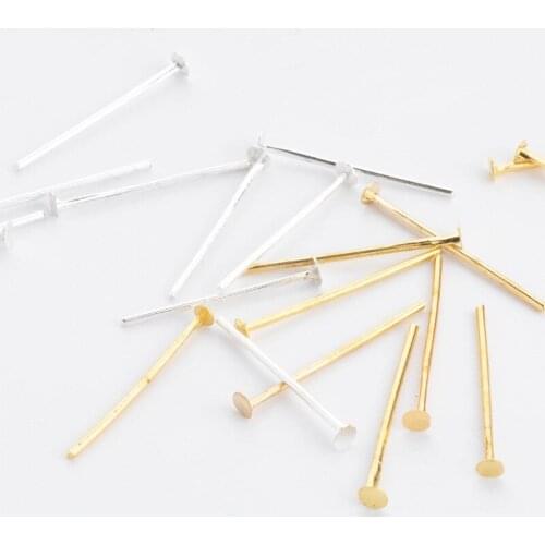 200pcs/lot Flat Head Pins 20 30 40 50mm Gold Color Rhodium Metal Headpins For Jewelry Findings Making DIY Accessories Supplies