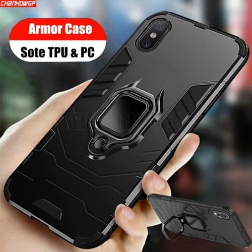Armor Soft Shockproof Case On The For iPhone XR XS Max X Silicone Bumper Case For iPhone 5 5S SE 6 6s 7 8 Plus Metal Ring Case