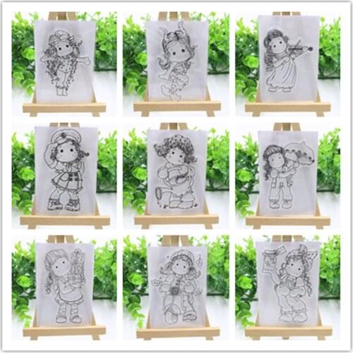 Various girls Transparent Clear Silicone Stamps for DIY Scrapbooking/Card Making/Kids Fun Decoration Supplies