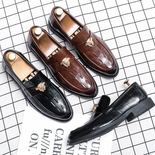 Alligator Shoes For Men Trend Shoes Fashion Men Business Mens Loafers Handmade Leather For Wedding Formal Luxury Italian Casual