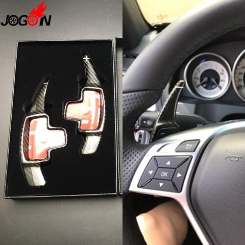 Carbon Fiber For Mercedes Benz A B C E CLA GLA Class W176 W246 W204 W212 C117 X156 Steering Wheel Paddle Extension Shifter Trim