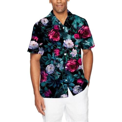 3D Flower Printed vintage clothes Casual Men shirt Summer T-shirt fashion Mens shirts harajuku ​Loose Short Sleeve ropa hombre