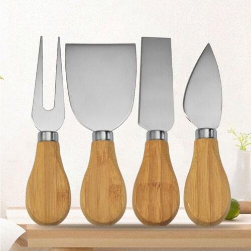 1Pcs Cheese Knife With Bamboo Handle Stainless Steel Cheese Slicer Cheese Cutter original Bamboo Handle