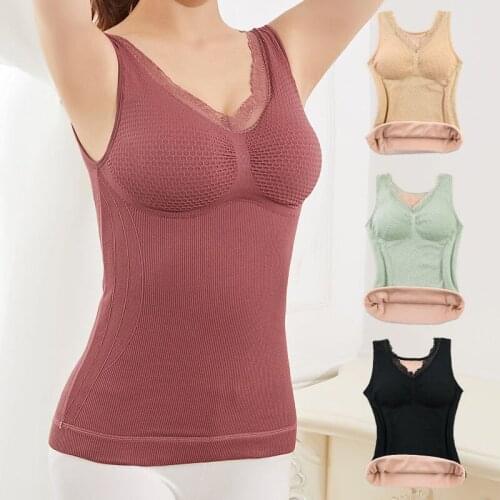 Women 2021 Autumn Winter Fashion Plus Size Bottoming Tops Female Tight Thermal Underwear Vest Ladies V-neck Slim Vest Tops D487