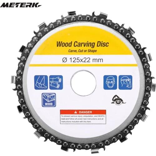 5 Inch 14 Teeth Grinder Chain Disc 22mm Arbor Woodworking Carving Disc for 125mm Angle Grinder