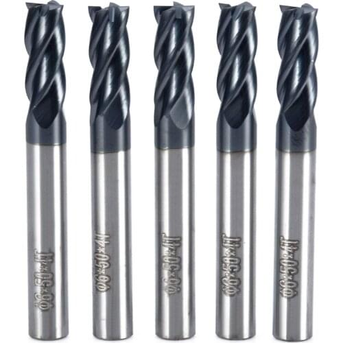 5Pcs 6mm Shank Tungsten Carbide 4 Flute End Mill CNC Milling Cutter End Mill Machine Tools For Die Block Steel