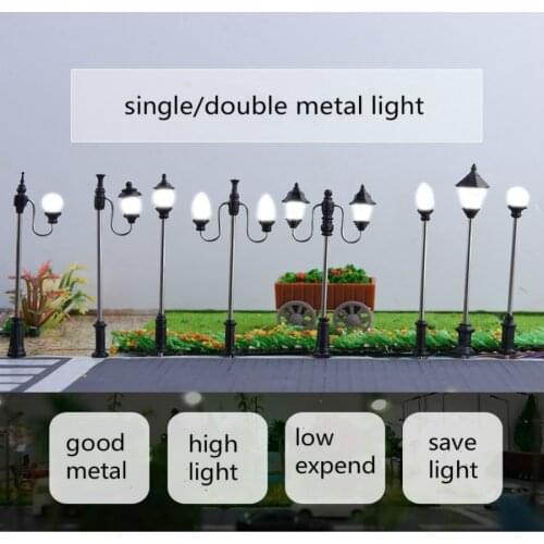 5pcs/lot 1:100 0 Landscape Model cooper led Lamppost g scale model trains Customized high quality
