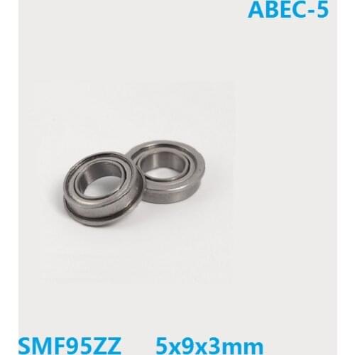 50pcs SMF95ZZ S MF95ZZ ABEC-5 5x9x3 mm Stainless Steel SUS440C Flange Deep Groove Ball bearing shielded 5*9*3mm MF95 ZZ Z