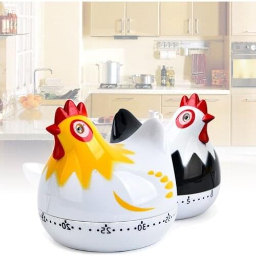 55 Minutes Novelty Chicken Kitchen Timer Mechanical Rotating Alarm for Cooking Baking Countdown Clock Reminder Tool