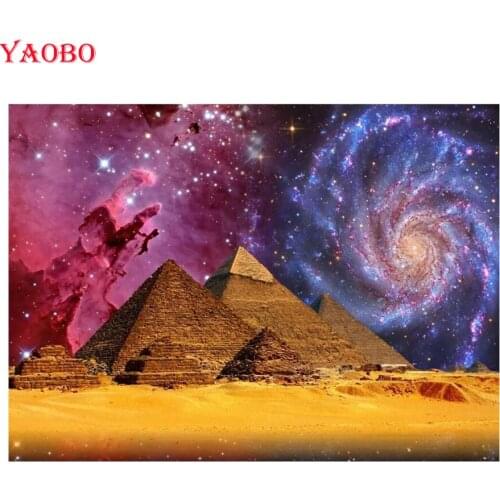 5D DIY Diamond Painting Pyramid of Egypt Cross Stitch Diamond Embroidery Rhinestones Decoration Full Drill Handmade picture