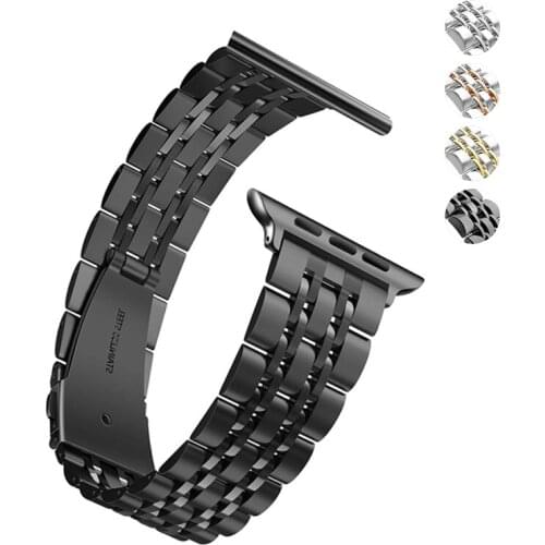Luxury link bracelet for apple watch 4 5 band 44mm 40mm 42mm 38mm iwatch strap 3/2/1 stainless steel Butterfly buckle watchband