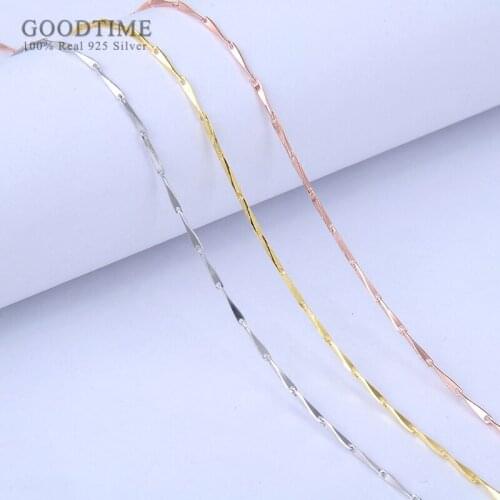 Noble Sterling Silver Chain Jewelry Genuine Pure 925 Silver Chains Necklaces For Women Melon Shape Chain Necklace Link Chain