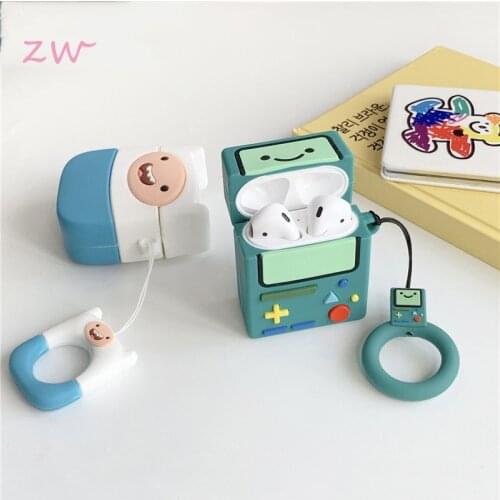 For Airpods Case Cover Keychain Soft Silicone Wireless Bluetooth Shockproof Earphone Case For Airpods 2 Ring Strap Keyring