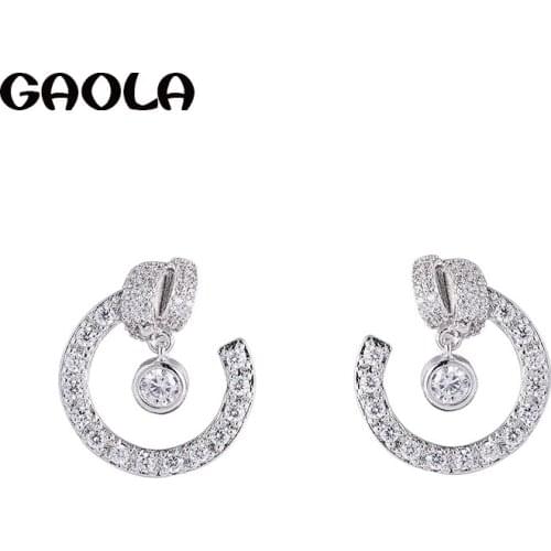 GAOLA Vintage Romantic Round Flower Shape Austria Cubic Zirconia Stud Earrings Party Gift for Girls/Woman GLE6756Y