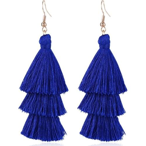 HOCOLE Fashion Long Tassel Earrings For Women 2019 Statement Geometric Pearl Fringe Hanging Drop Earring Boho Jewelry Wholesale