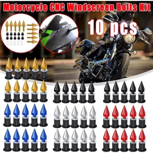 10 PCS 5 Colors E-Bike Motorcycle Motorbike Windscreen Windshield Bolts Kit CNC Screw Mounting Nuts Fairing Screws Bolts