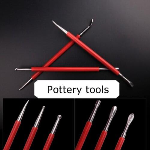 Leather Carving Clay Sculpture Culpture Tool Toys Pottery Tools Professional DIY Indentation Pen Stainless Steel Slime Playdough