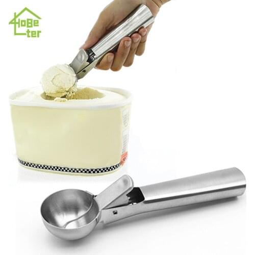 Stainless Steel Ice Cream Scoop Ice Ball Maker Yogurt Cookie Dough Meat Balls Cream Spoon Watermelon Spoon Kitchen Tool