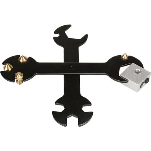 High quality 5 in 1 Nozzle Spanner CNC engraving machine Wrench Steel Spanner Wrench Flat For E3D MK8 nozzles 3D printer parts