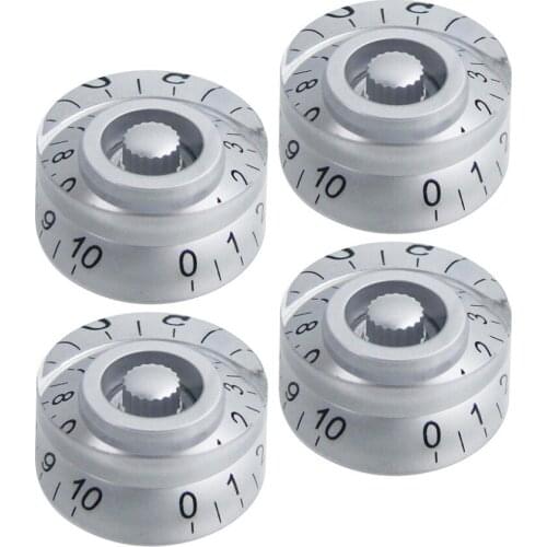 NEW 4pcs Tone Volume Electric Guitar Knobs Buttons Silver with Black Numbers for LP Style Guitar