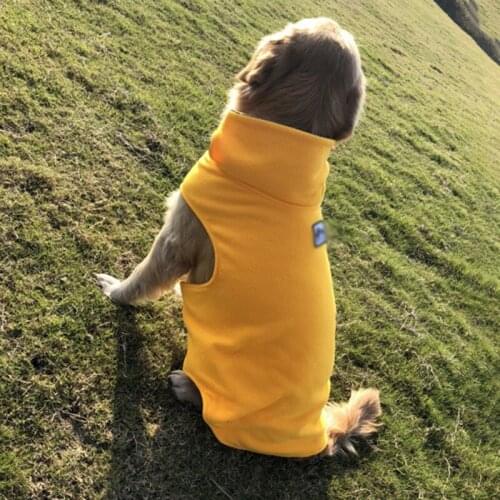Pet Clothes Autumn/Winter New Style Hoodies Fleece Clothing Two-Sided Vest Yellow 3XL