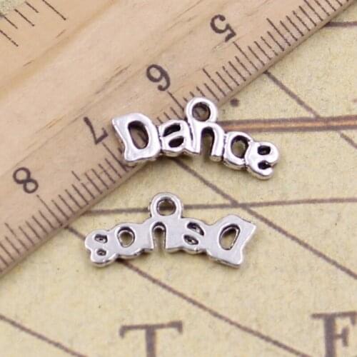 40pcs Charms Plates Dance 20x9mm Tibetan Pendants Antique Jewelry Making DIY Handmade Craft For Bracelet Necklace