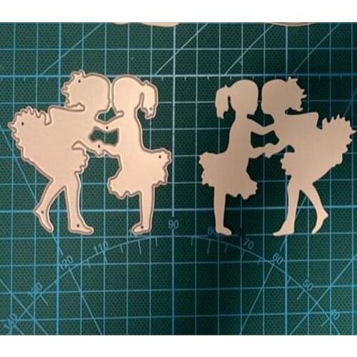 Ballet dancing Girls Cutting Dies Carbon Steel Stencils for DIY Scrapbooking Paper Cards Embossing album Craft Cut Die 72*63mm