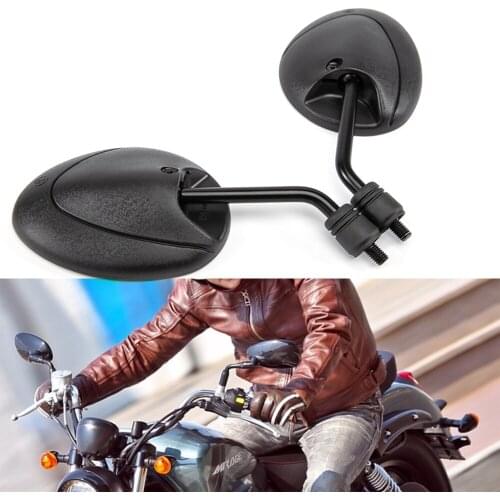 Universal 1 Pair Motorcycle Mirrors Side Rearview Mirror 8mm Motorcycle Moto Mirror Aluminum Black for Harley