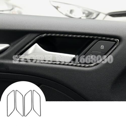 Carbon Fiber Car Door Handle Frame Trim Cover 4pcs For Audi A3 S3 2014-2019 Car accesories interior Car decoration