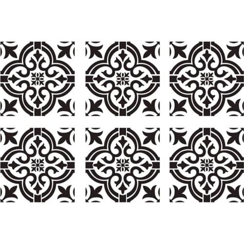 6 Pcs DIY Painting 30X30cm Vintage Flower Pattern Stencils Template for Tile Wall Floor Furniture Painting Decorative
