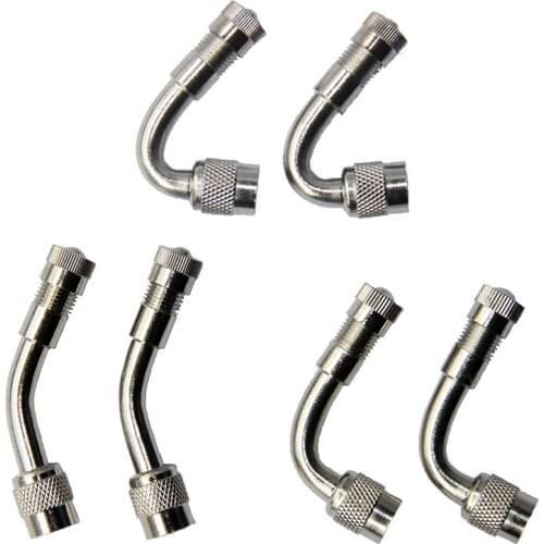 6Pcs Universal 45 90 135 Degree Angled Wheel Tire Tyre Valve Stem Extension Adapter for Car Motorcycle Bike Truck RV