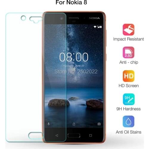 9H Transparent Tempered Glass For Nokia 8 Screen Protector Film For Nokia 8.1 8 HD Explosion-proof Screen Protective 2.5D Film
