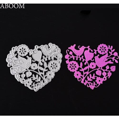ABOOM 1PC Heart Leaf Flower Shaped Metal Stencils Die Carbon Steel Cutting Dies For DIY Scrapbooking Photo Album Decorative Mold