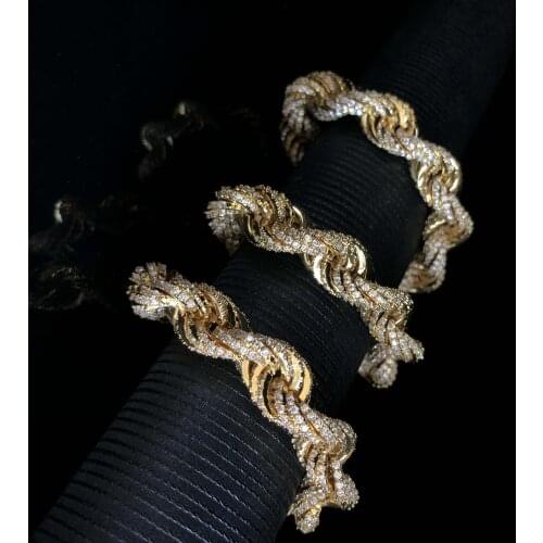 Iced out rope chain for men