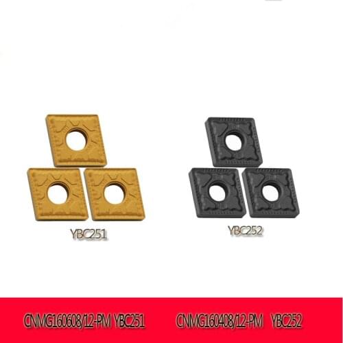CNMG160608/12-PM YBC251 CNMG160608/12-PM YBC252 Carbide Inserts 10pcs CNC Turning Tool Lathe Tools Cutter