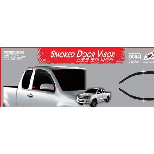 Chrome door visor side window deflector shade sun rain shield silver trips eaves for Toyota Hilux vogo