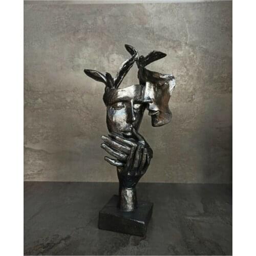 Art Sculpture Resin 2021 Modern Figurine Home Crafts Display New Abstract Character Human Meditators Statues Decorative Face