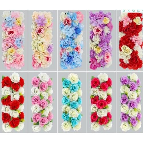 Artificial Rose Wedding Road Flowers Rose Peony Hydrangea Arched Door Flower Row Window T Station Wedding Party Decoration
