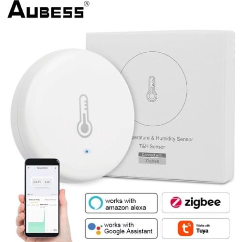 Tuya Zigbee Hub Smart Home Security Temperature Humidity Sensor Tuya/Smart Life App Battery Powered Alexa Google Home Assistant