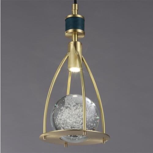 Nordic Creative Led Crystal Small Pendant Light For Restaurant Coffee Shop Bedroom Corridor Contracted Decoration Luminaire