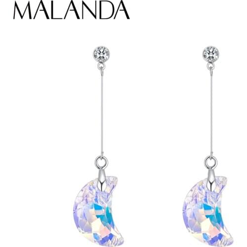 Crystals From Swarovski Moon Pendant Dangle Earrings New Fashion Piercing Drop Earrings For Women Wedding Jewelry Gift