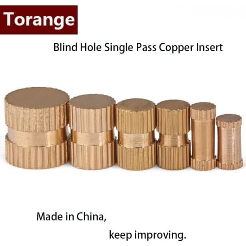 Brass Injection Nut Knurled Insert Nut Blind Hole Single Pass Copper Insert Brass Embedded Copper Hob Nut M3 M4 M5 M6 M8 20PCS