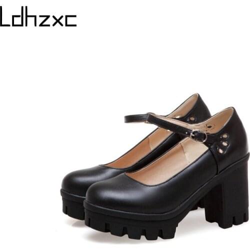 LDHZXC Womens Super High Heels Platform Shoes Office Party Shoes for Women Pumps Spring Autumn Fashion Buckle Big Size