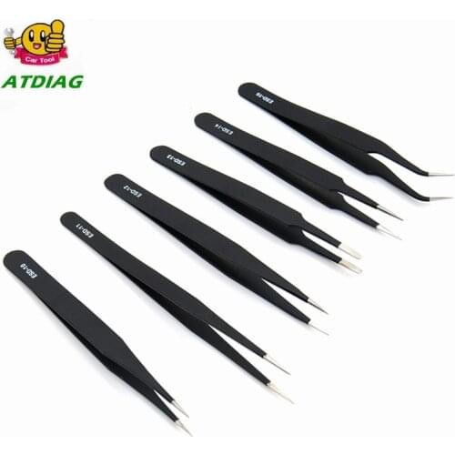 New 6Pcs/set Anti-Static Tweezers Anatomical Surgical Anti-Magnetic Tool Set SMD ESD